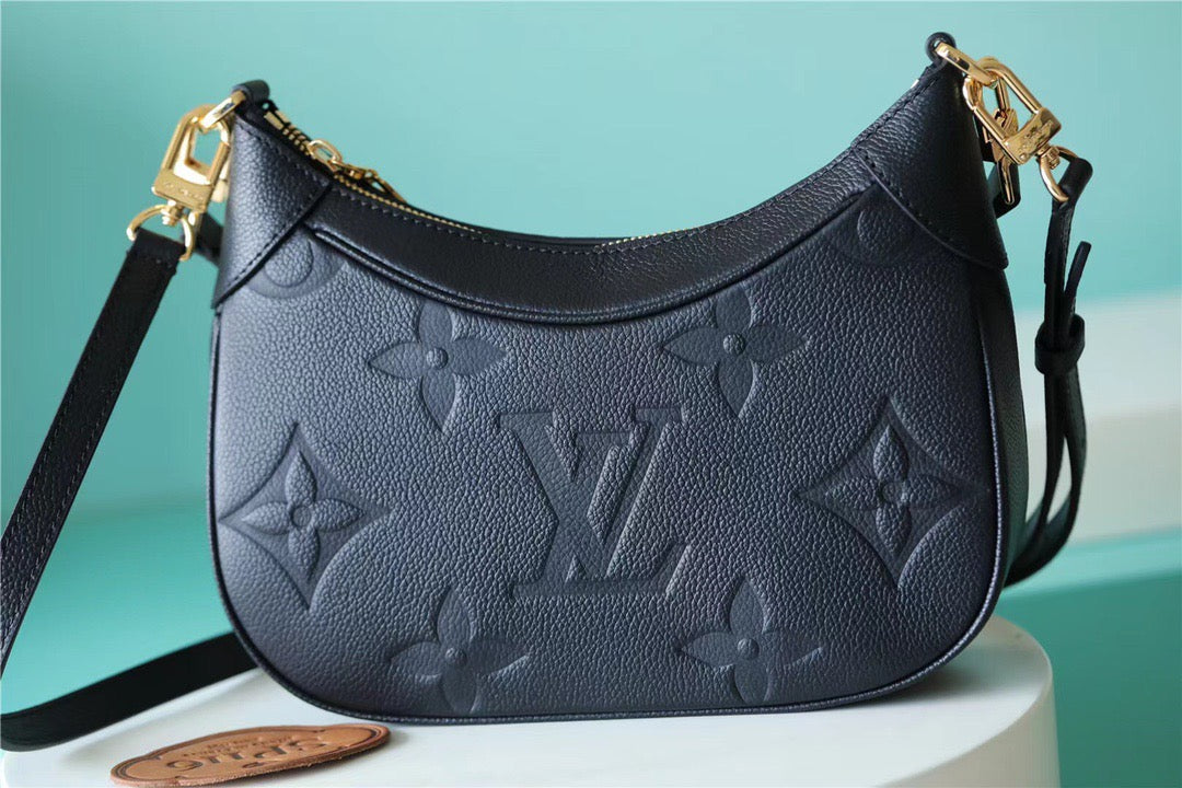 LV Bagatelle Monogram Empreinte Black For Women,  Shoulder And Crossbody Bags 22cm/8.7in LV M46002