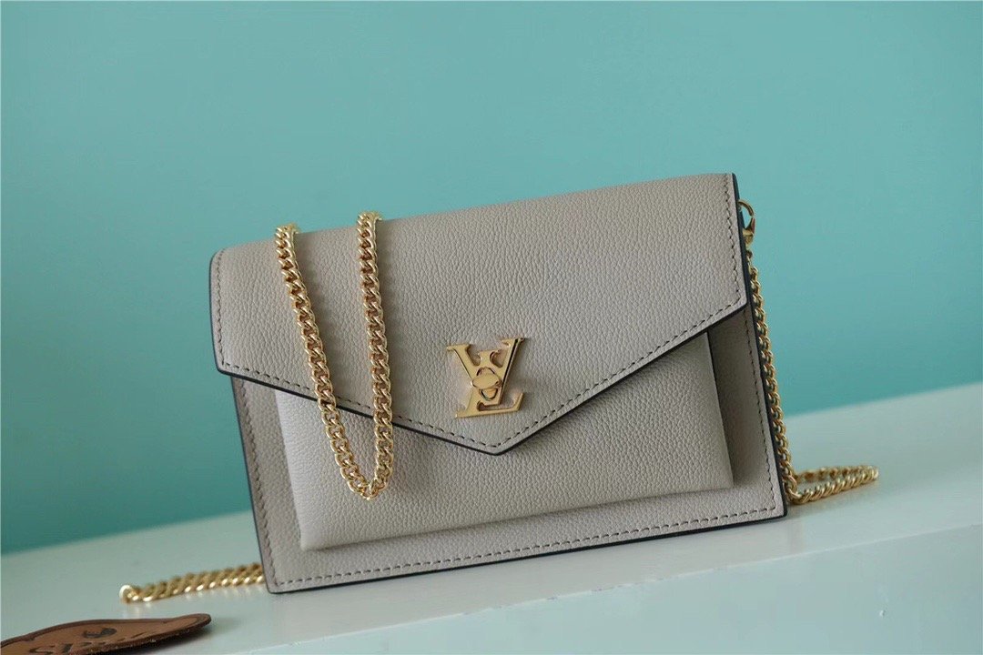 LV Mylockme Chain Pochette Grey For Women,  Shoulder and Crossbody Bags 7.5in/19cm LV 