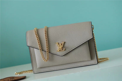 LV Mylockme Chain Pochette Grey For Women,  Shoulder and Crossbody Bags 7.5in/19cm LV 