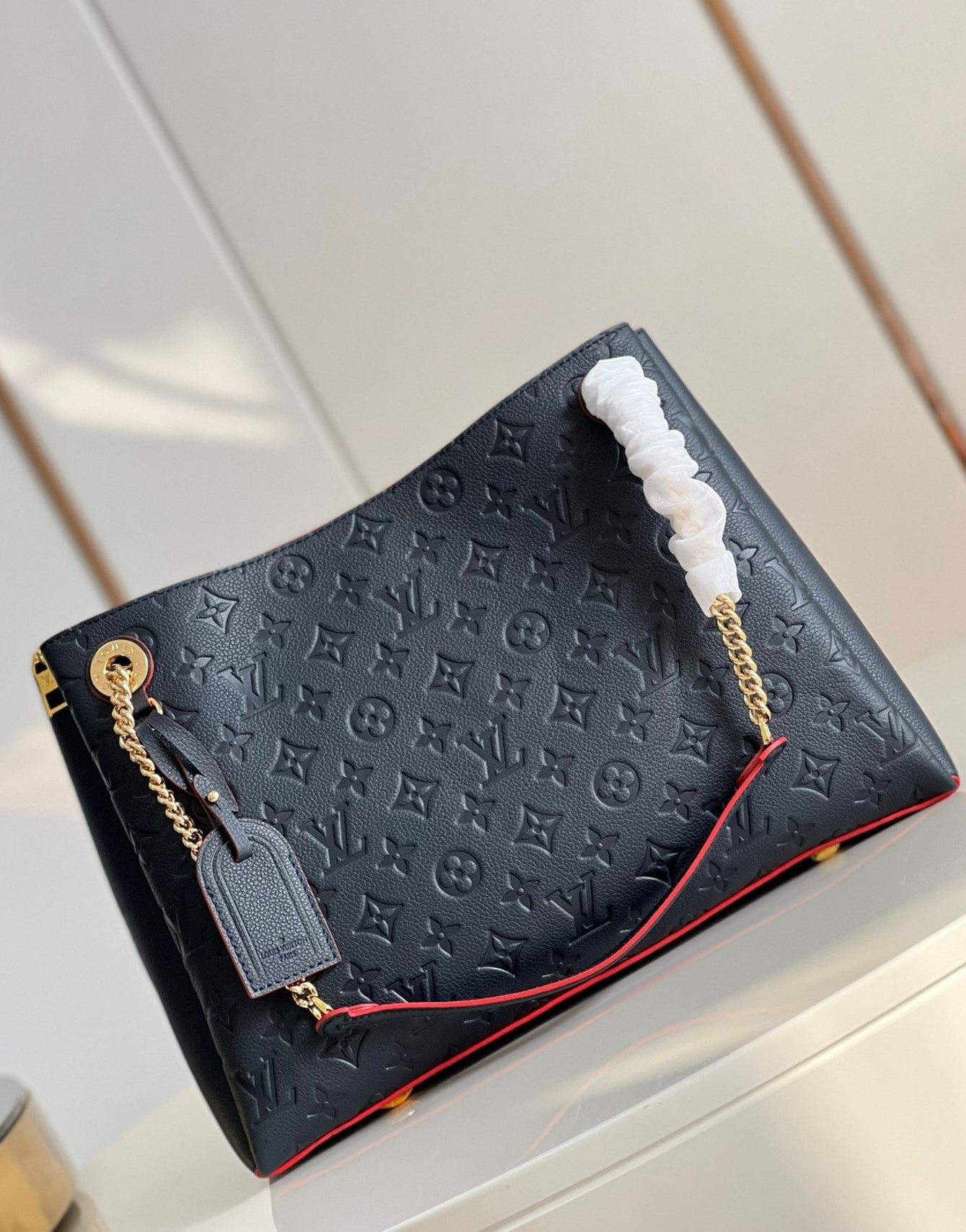 LV Surene MM Monogram Empreinte Black/Red For Women,  Shoulder Bags 14.6in/37cm LV M43759