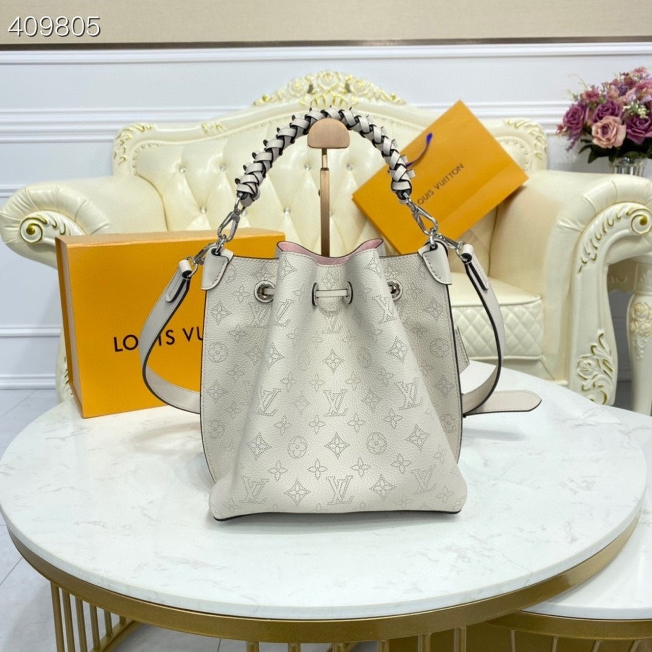 LV Muria Bucket Bag Snow White For Women,  Shoulder And Crossbody Bags 9.8in/25cm LV M58483