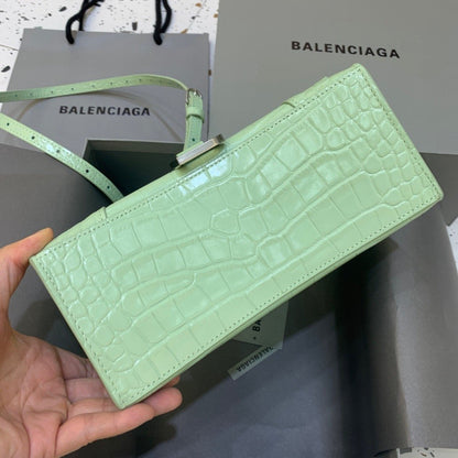 Balen Hourglass Small Handbag In Light Green, For Women,  Bags 9in/23cm