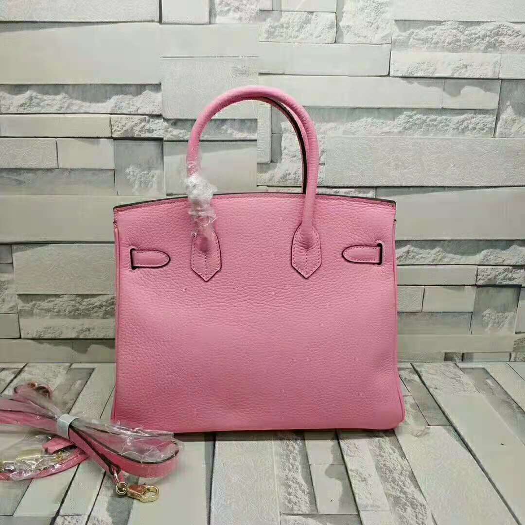 HM Birkin Pink For Women Gold Toned Hardware 14in/35cm 