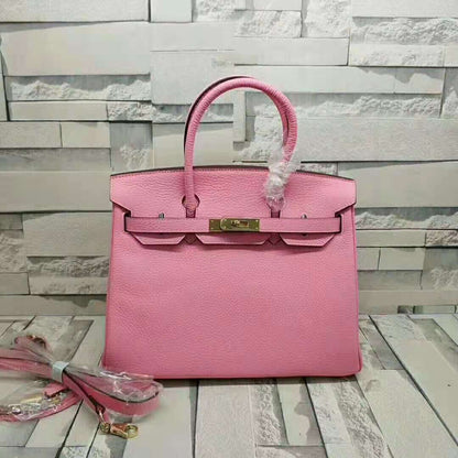 HM Birkin Pink For Women Gold Toned Hardware 14in/35cm 