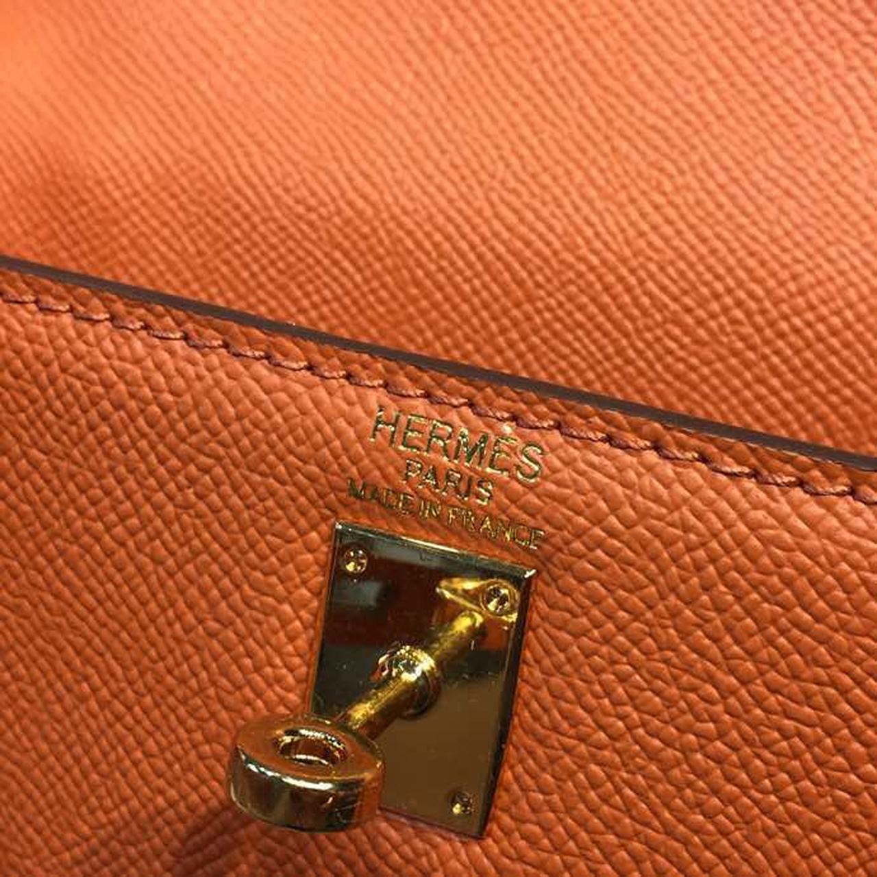 HM Mini Kelly KP Pochette Orange For Women Gold Toned Hardware 8.7in/22cm 