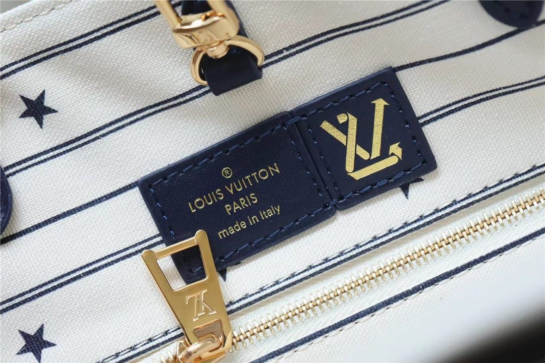 LV Onthego GM Monogram Giant And Raffia White/ Black For Women,  Shoulder And Crossbody Bags 41cm/16.1in LV 