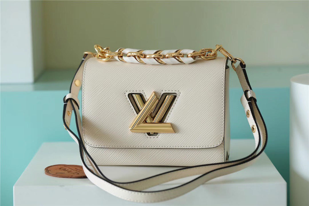 LV Twist MM Epi White For Women, Women’s Bags, Shoulder And Crossbody Bags 9.1in/23cm LV