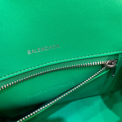 Balen Hourglass Small Handbag In Bright Green, For Women,  Bags 9in/23cm