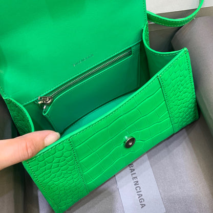 Balen Hourglass Small Handbag In Bright Green, For Women,  Bags 9in/23cm