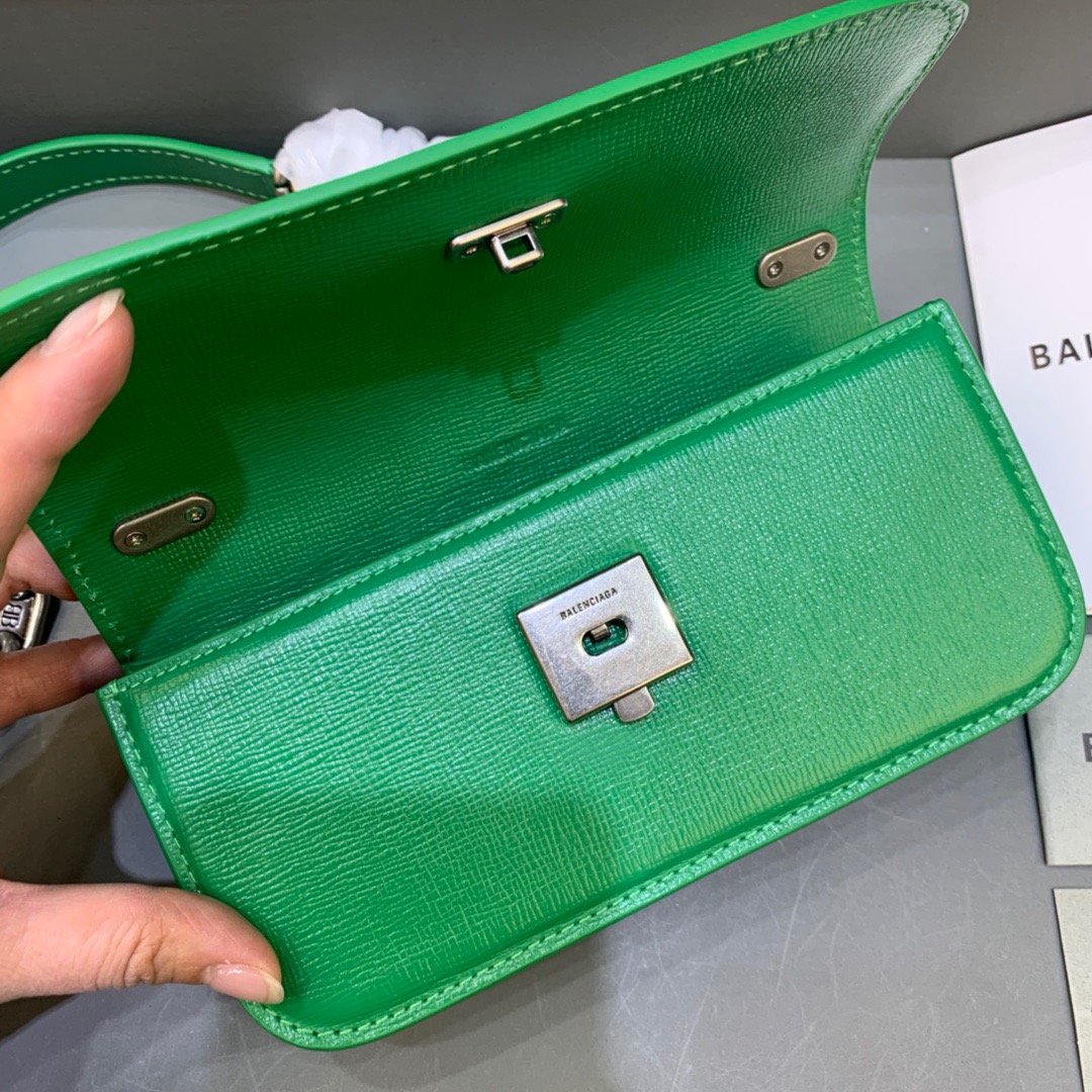 Balen Gossip Small On Chain Shoulder Bag Green, For Women,  Bags 7.4in/19cm