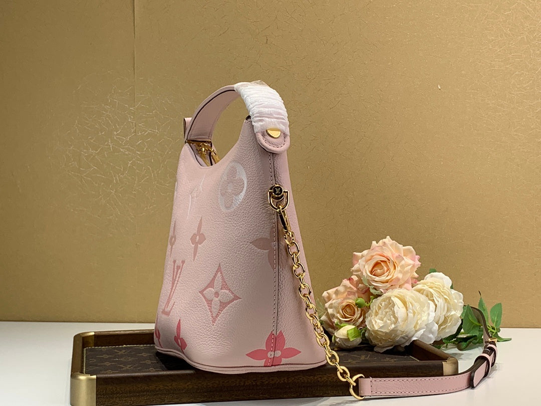 LV Marshmallow Hobo Bag Monogram Empreinte Pink For Women,  Shoulder And Crossbody Bags 9.4in/24cm LV M45697