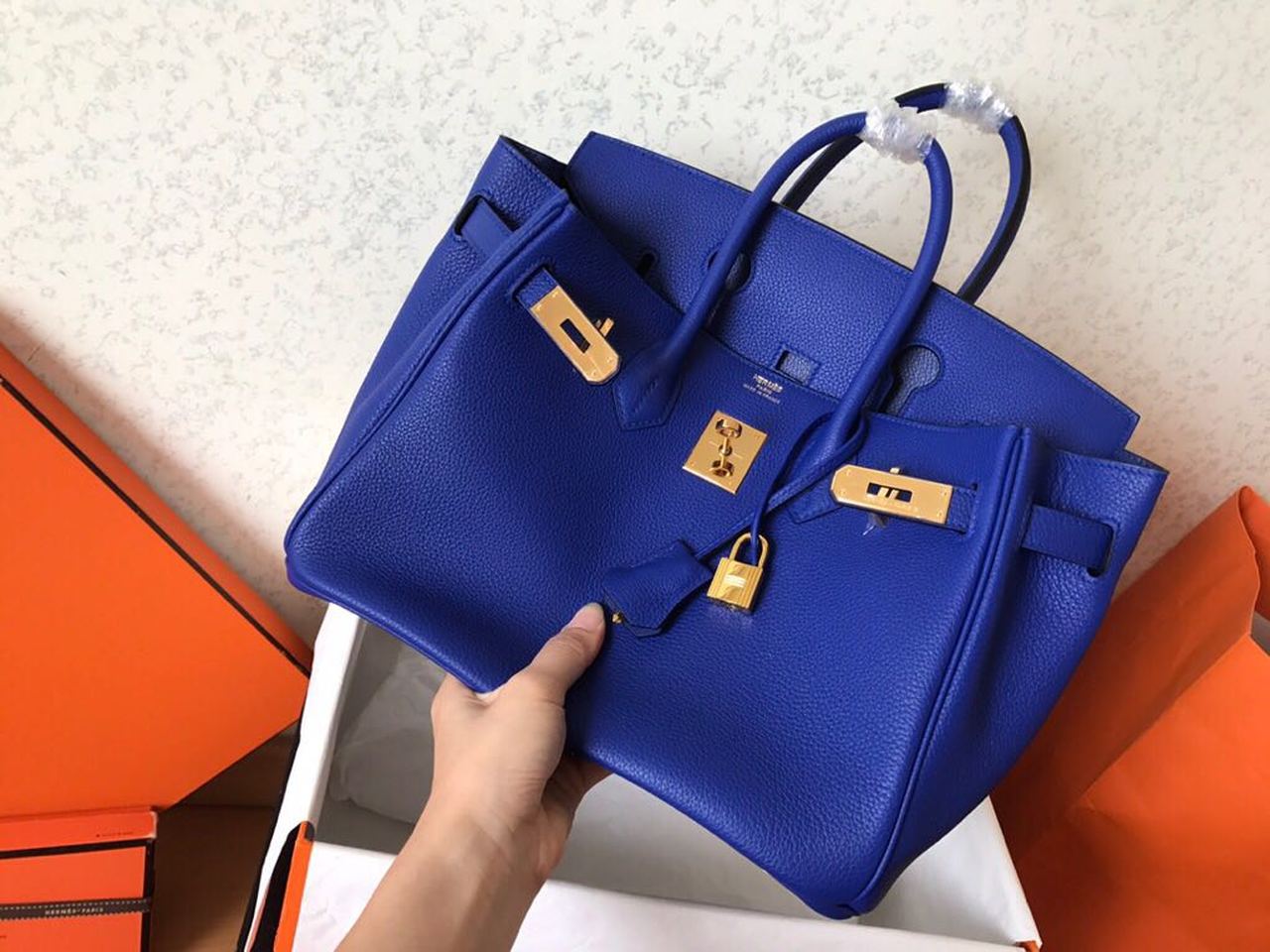 HM Birkin Electric Blue 7T For Women Gold Toned Hardware 11.8in/30cm