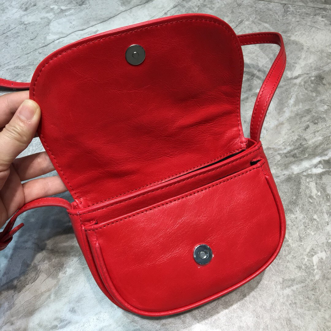 Balen Leader Soft Round Cross Bag In Red, For Women,  Bags 6.3in/16cm