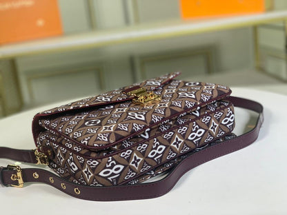 LV Pochette Metis MM Jacquard Since 1854 Brown For Women,  Shoulder And Crossbody Bags 9.8in/25cm LV