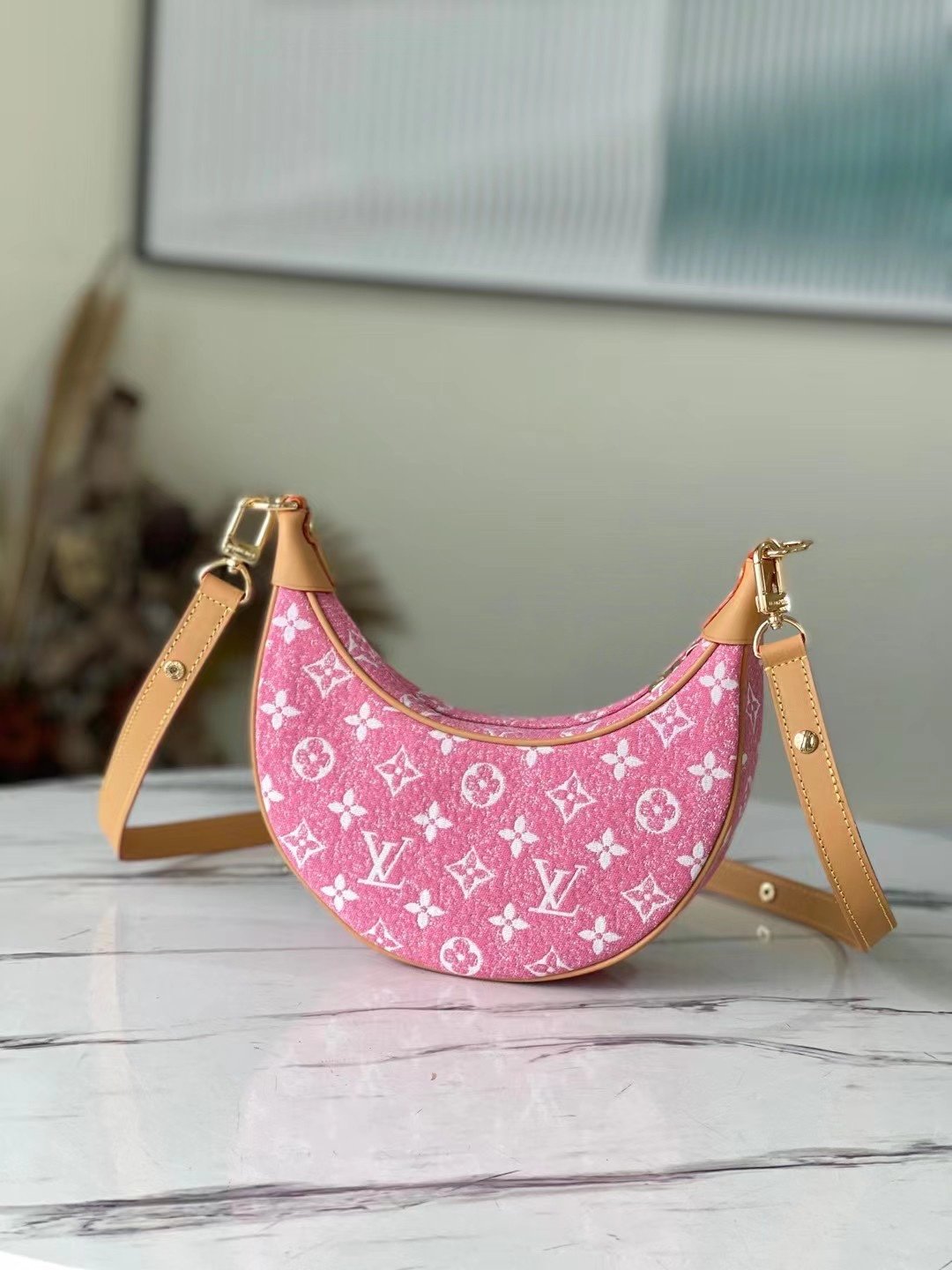 LV Loop Since 1854 Jacquard Pink By Nicolas Ghesquière For Cruise Show, WoHandbags 9.1in/23cm LV M81166