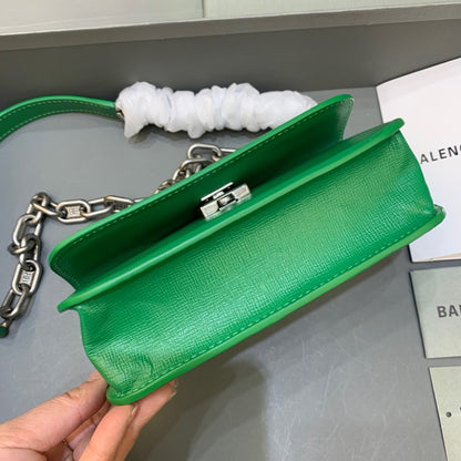 Balen Gossip Small On Chain Shoulder Bag Green, For Women,  Bags 7.4in/19cm