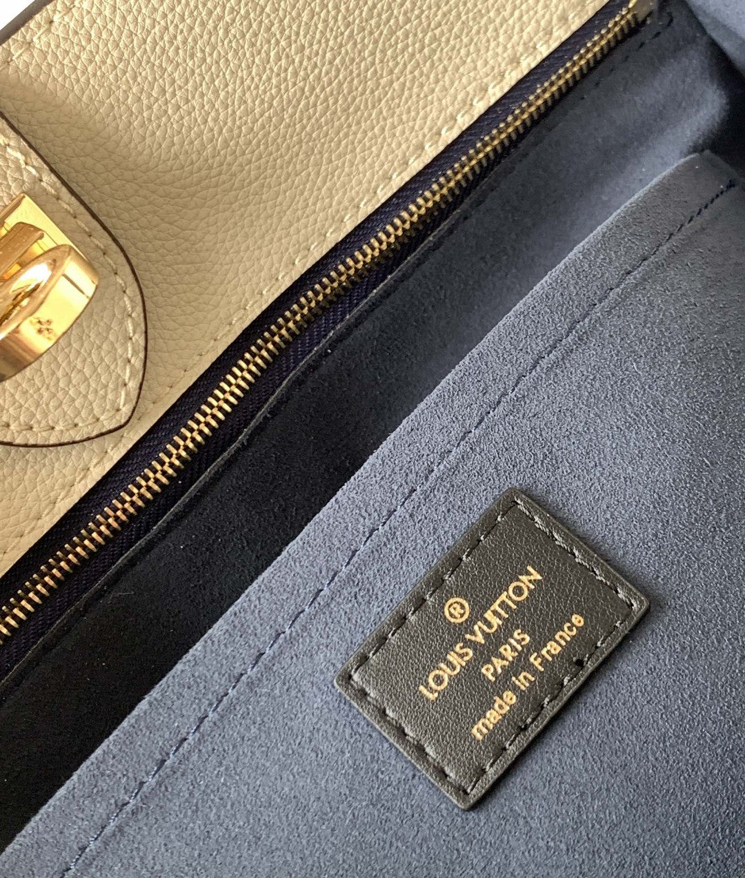 LV On My Side MM Tote Bag Monogram Canvas Navy Blue For Women,  Shoulder Bags 12in/31cm LV M55933