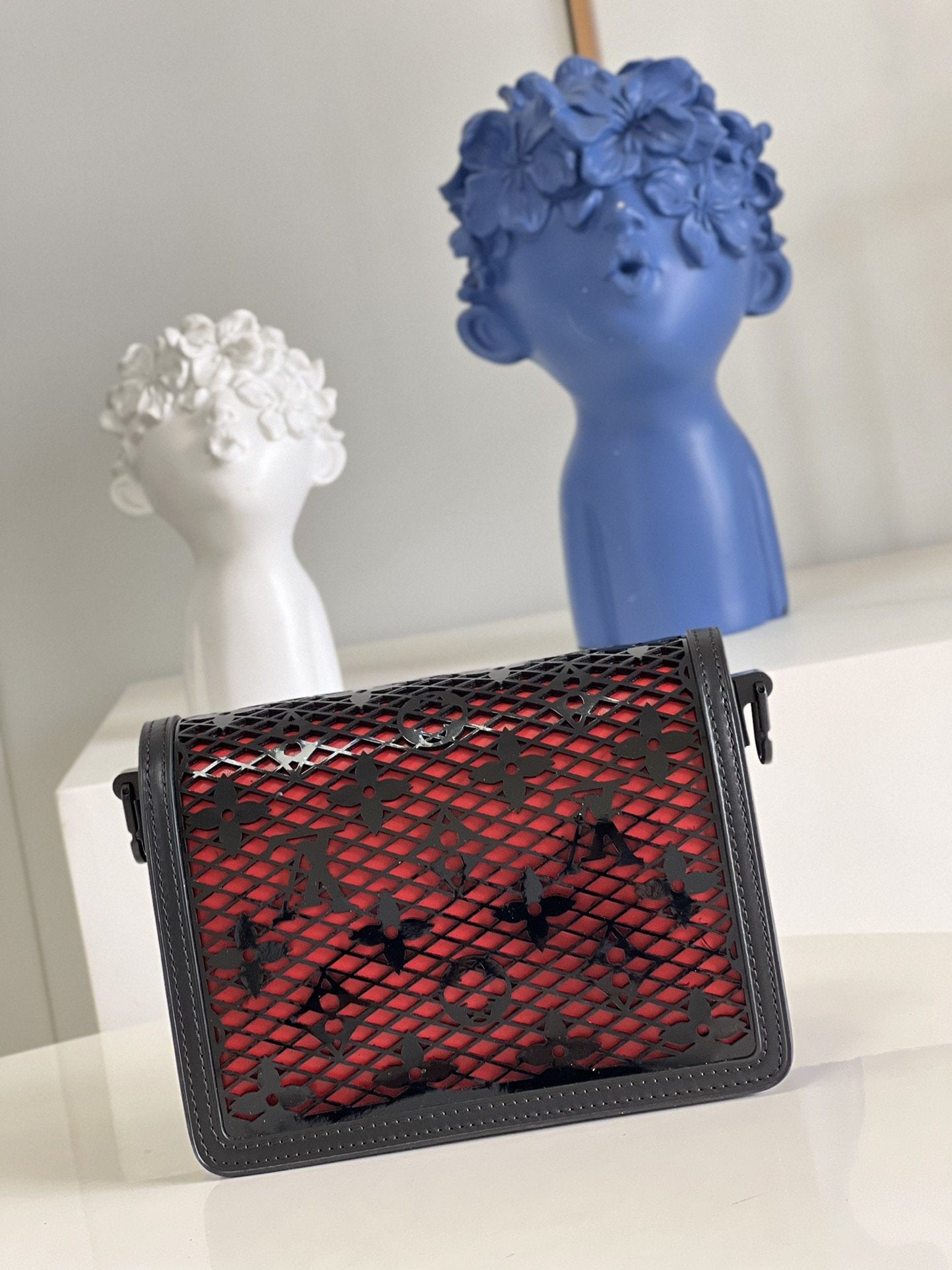 LV Limited Mini Dauphine Bags By Nicolas Ghesquière With Monogram Lace Black For Women 20cm LV M20595