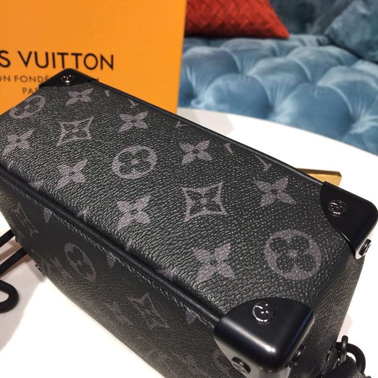 LV Mini Soft Trunk Monogram Eclipse Canvas By Virgil Abloh For Men, Bags 7.3in/18.5cm LV M44735