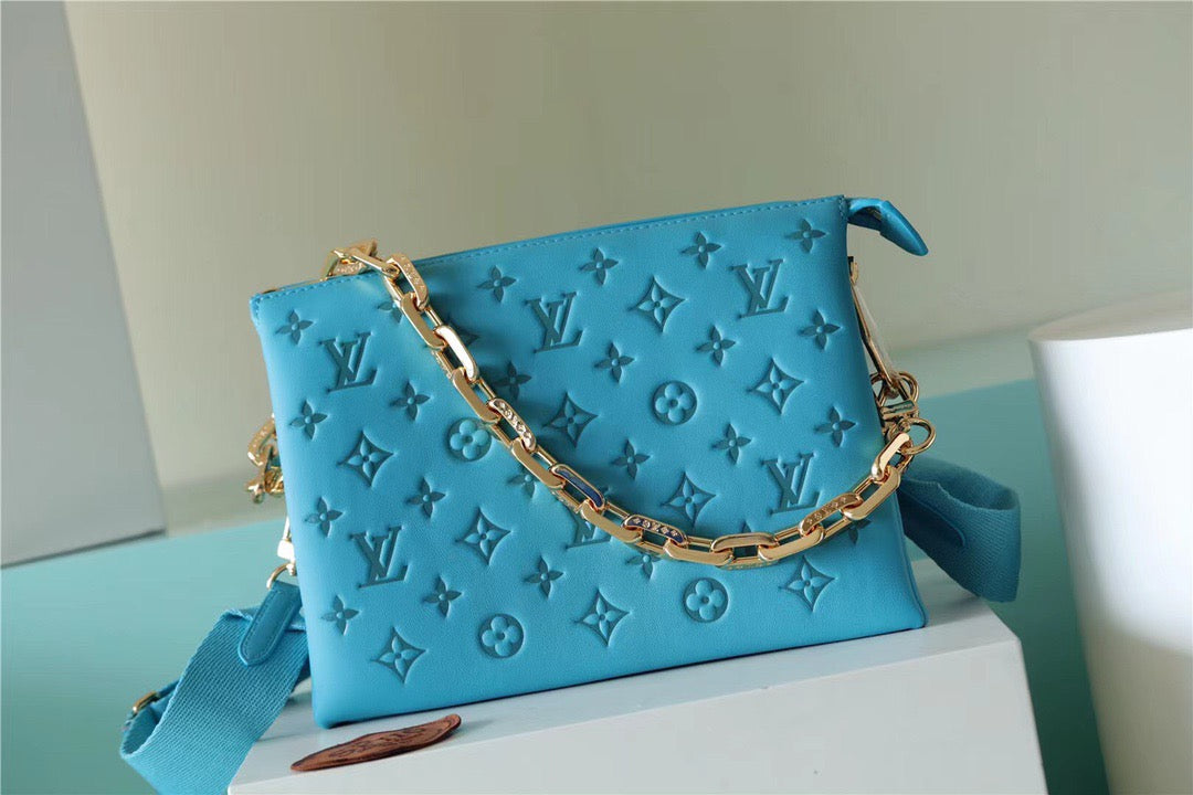 LV Coussin PM Monogram Blue For Women, Women’s Bags, Shoulder And Crossbody Bags 10.2in/26cm LV 