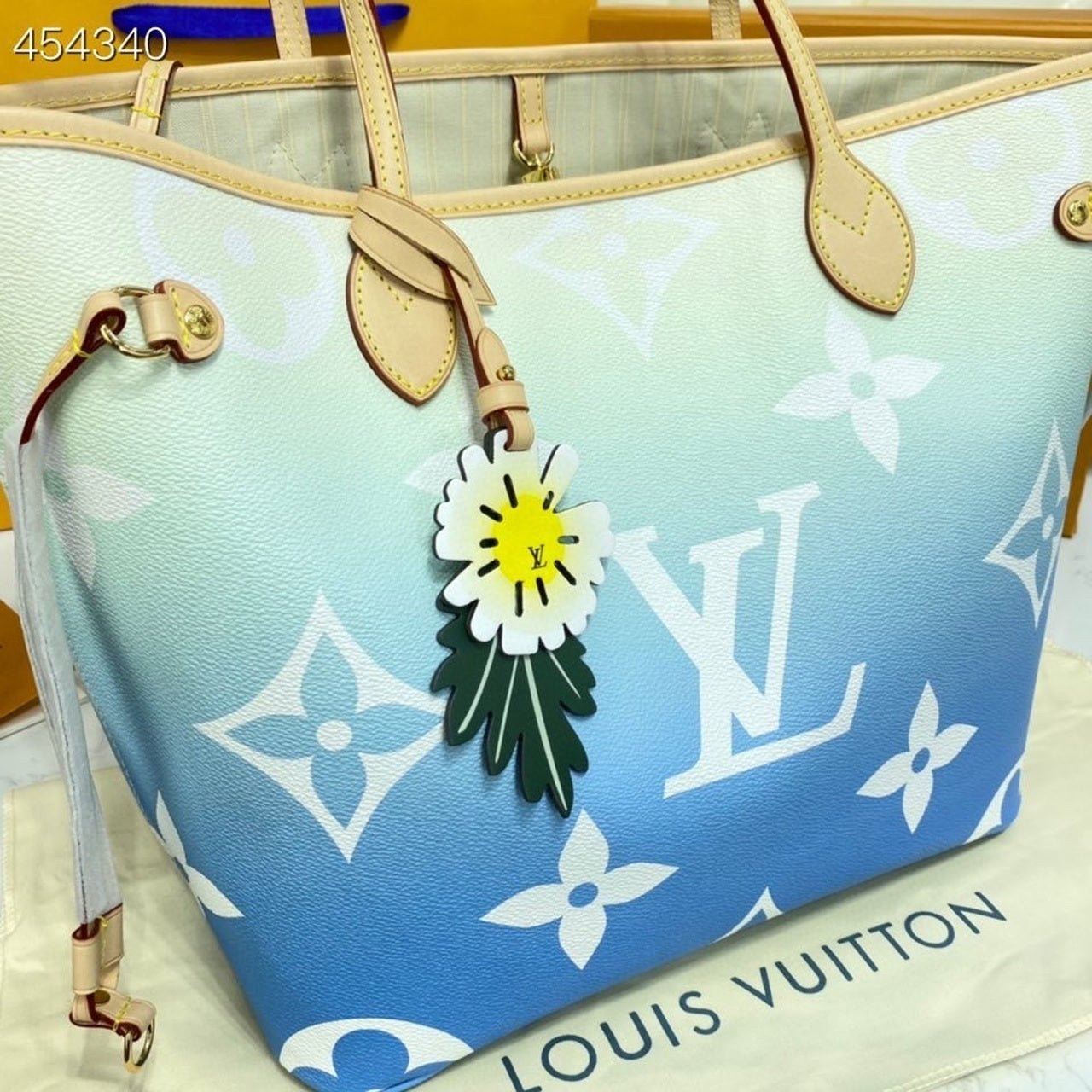 LV Neverfull MM Tote Bag Monogram Giant Canvas Blue For Women,  Shoulder Bags 12.2in/31cm LV M45678