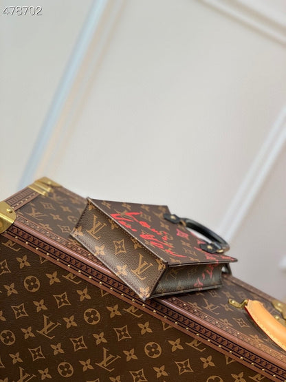 LV x Urs Fischer Petite Sac Plat Bag 18cm Monogram Canvas Spring/Summer 2021 Collection M69442, Brown