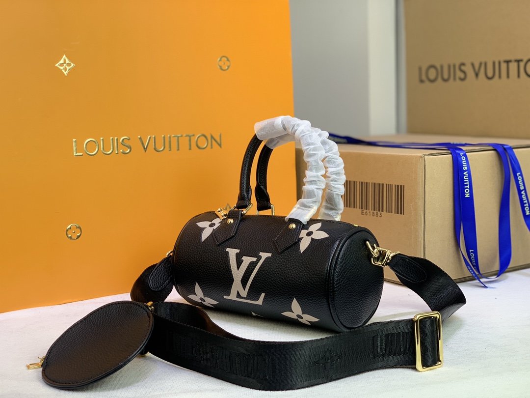 LV Papillon BB Monogram Empreinte Black/Beige For Women,  Shoulder And Crossbody Bags 7.9in/20cm LV M45980