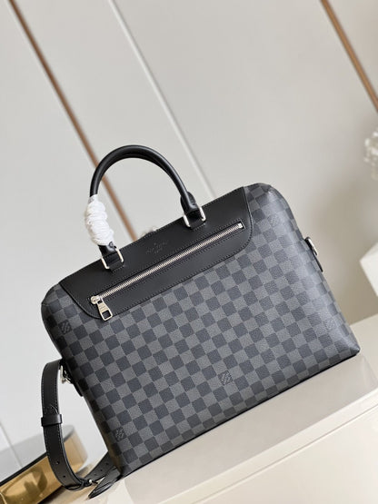 LV Porte Documents Jour Business Bag Damier Graphite For Men, Bags, Shoulder And Crossbody Bags 14.6in/37cm LV N48260