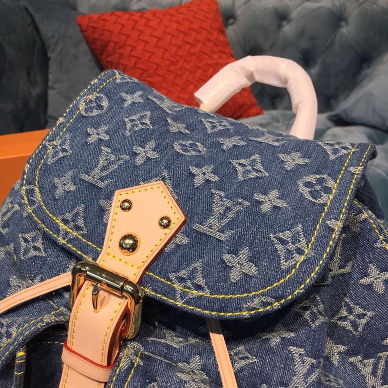 LV Backpack 30cm Monogram Denim Canvas Spring/Summer Collection M44460, Blue