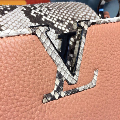 LV Capucines PM Taurillon And Python Magnolia Pink For Women,  Shoulder And Crossbody Bags 10.4in/27cm LV