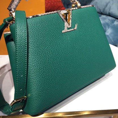 LV Capucines BB Taurillon And Python Green For Women,  Shoulder And Crossbody Bags 10.6in/27cm LV