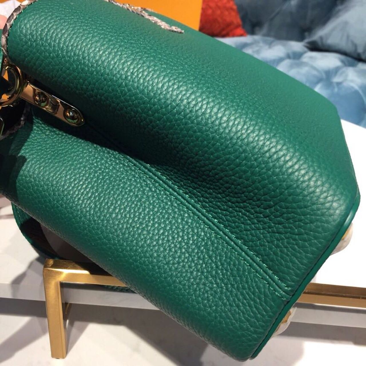 LV Capucines BB Taurillon And Python Green For Women,  Shoulder And Crossbody Bags 10.6in/27cm LV