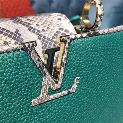 LV Capucines BB Taurillon And Python Green For Women,  Shoulder And Crossbody Bags 10.6in/27cm LV