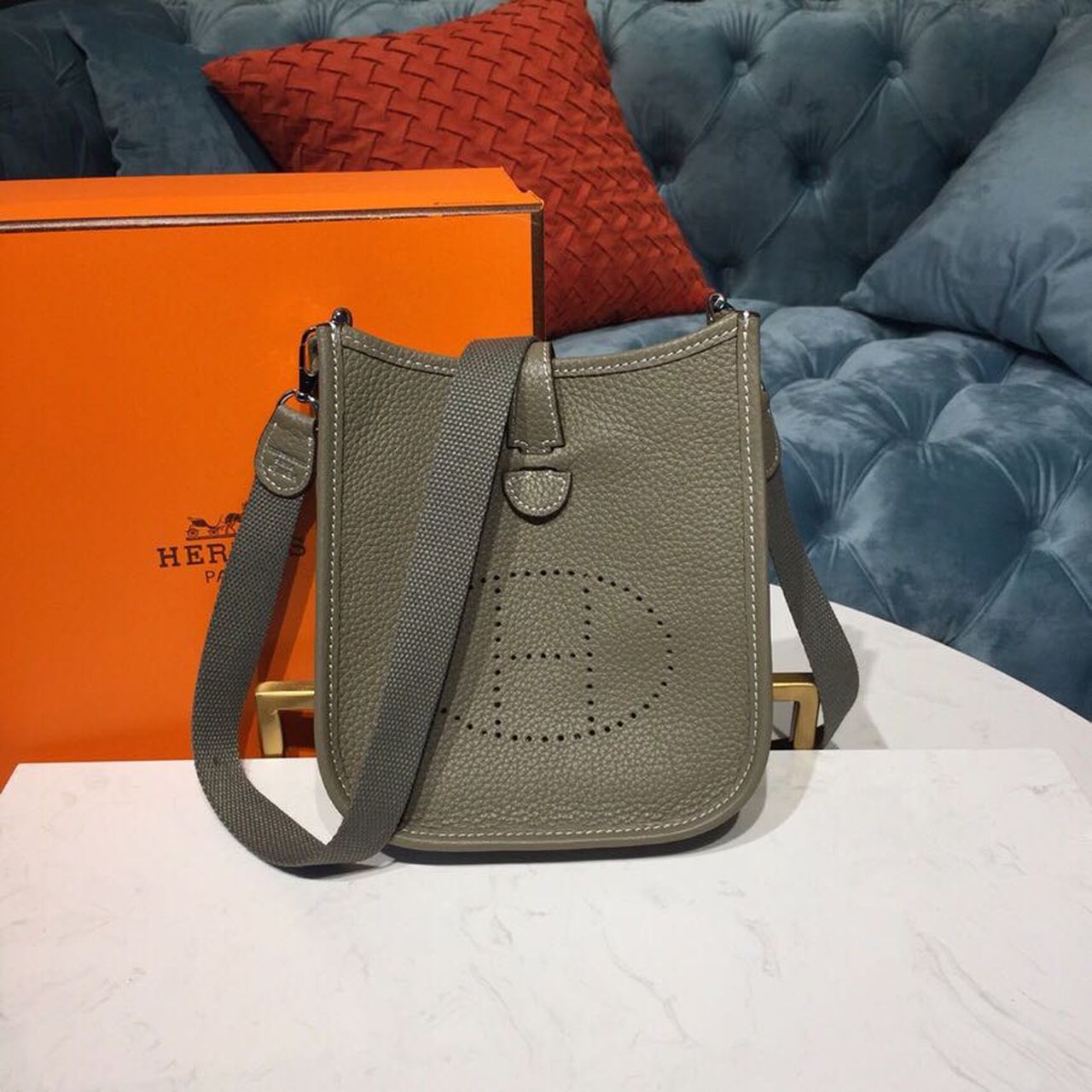 HM Evelyne II TPM Bag Grey For Women Silver Toned Hardware 7.9in/20cm