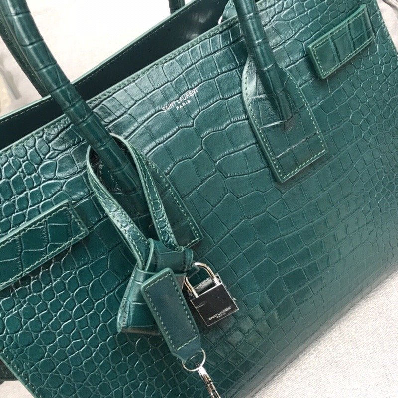 YSSL Sac De Jour Small In Embossed Crocodile Green For Women 12.5in/32cm YSL 