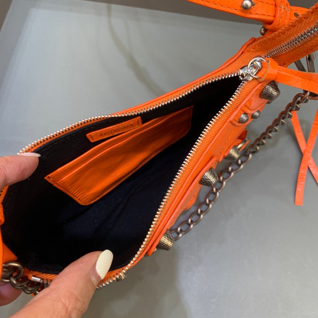 Balen Le Cagole Mini Bag With Chain In Orange, For Women,  Bags 8.2in/21cm