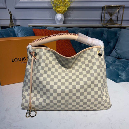 LV Artsy MM Damier Azur Canvas For Women, Women’s Handbags 16.1in/41cm LV N40253