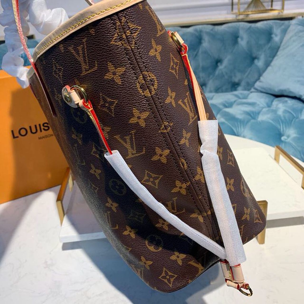 LV Neverfull MM Tote Bag Monogram Canvas Beige For Women,  Shoulder Bags 12.6in/32cm LV M40995