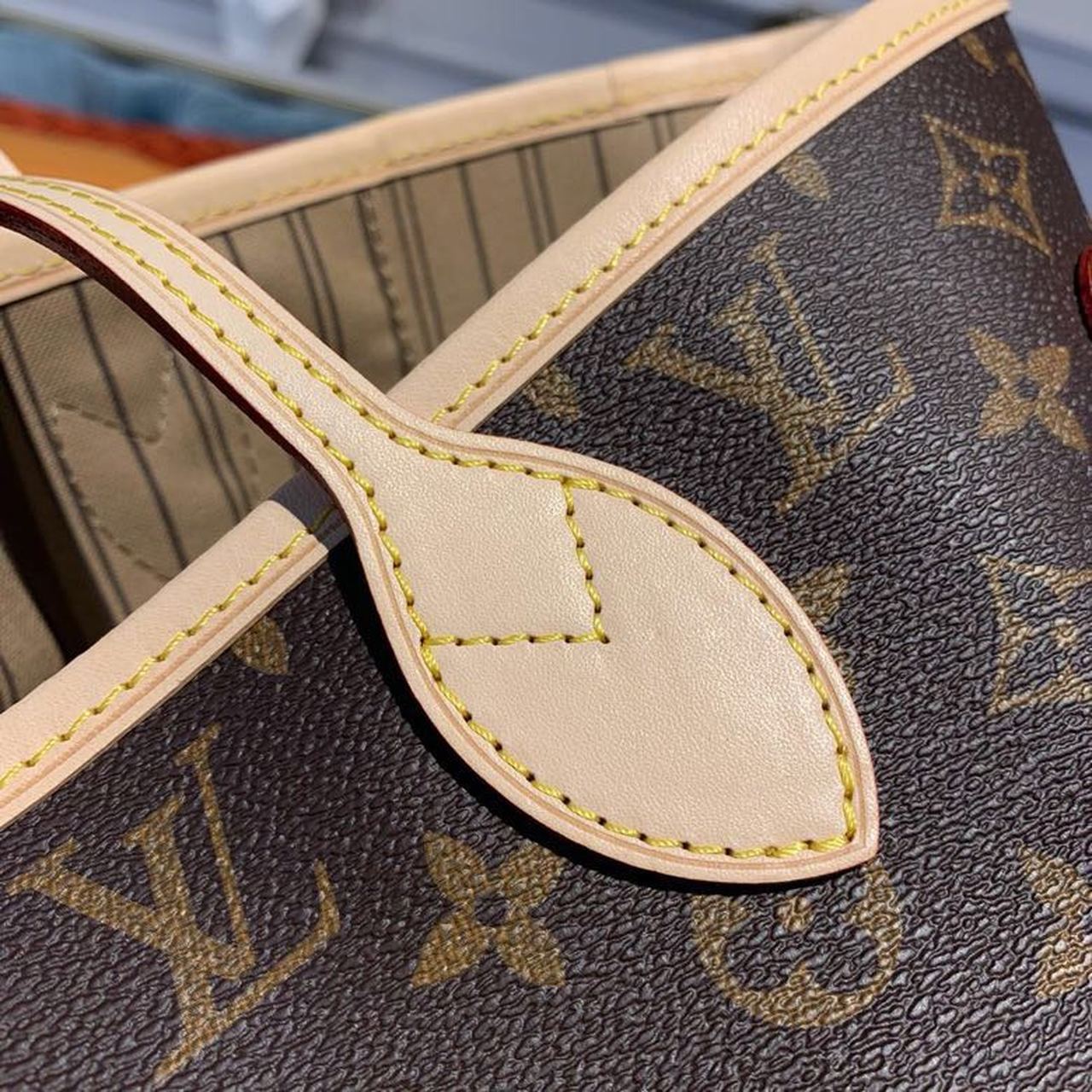 LV Neverfull MM Tote Bag Monogram Canvas Beige For Women,  Shoulder Bags 12.6in/32cm LV M40995