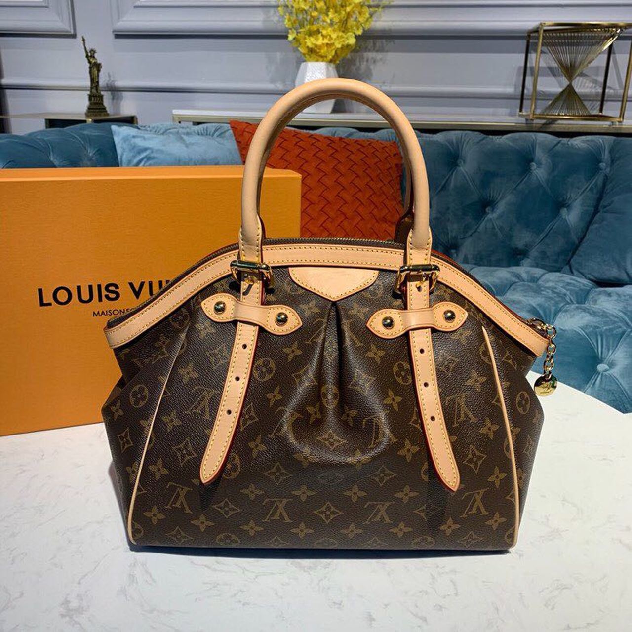 LV Tivoli Tote Bag Monogram Canvas For Women,  Shoulder Bags 18.1in/46cm LV M40144