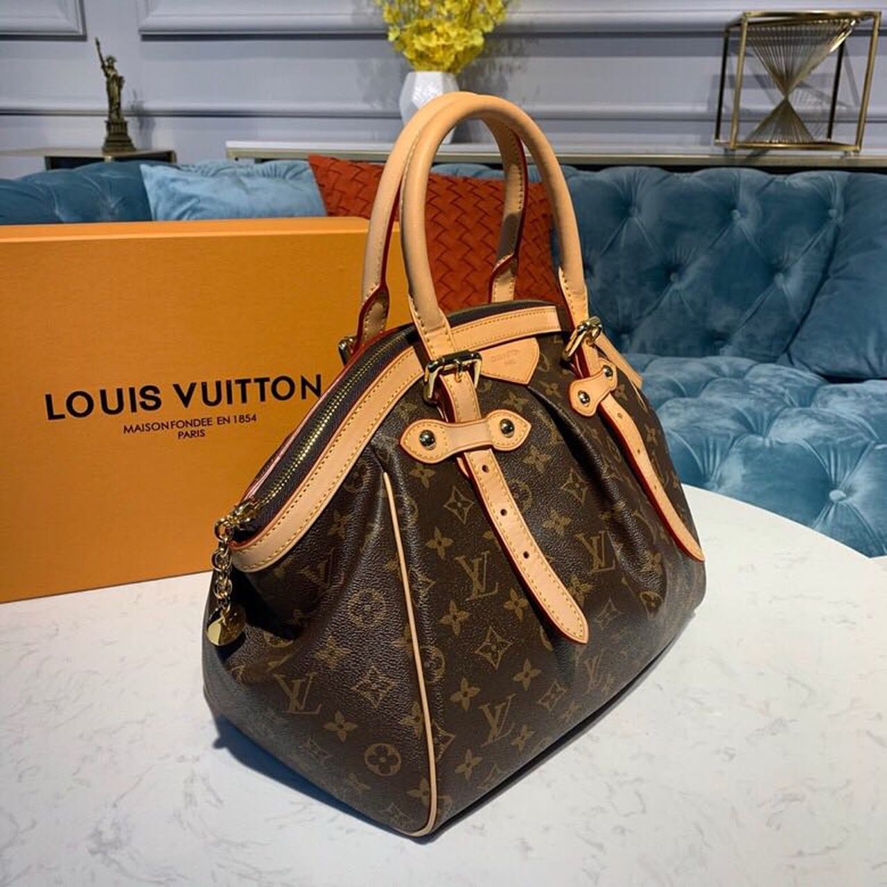 LV Tivoli Tote Bag Monogram Canvas For Women,  Shoulder Bags 18.1in/46cm LV M40144