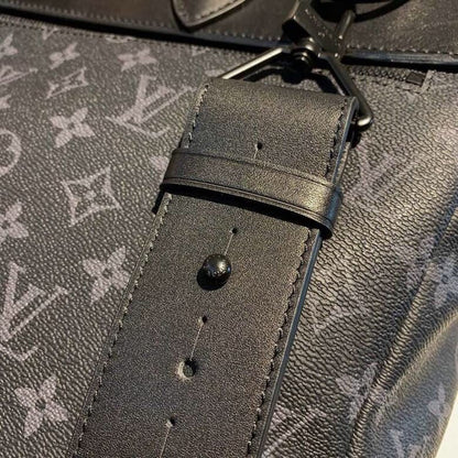 LV Steamer PM Monogram Eclipse Canvas By Virgil Abloh For Men, Handbags, Shoulder And Crossbody Bags 13.8in/35cm LV M44731