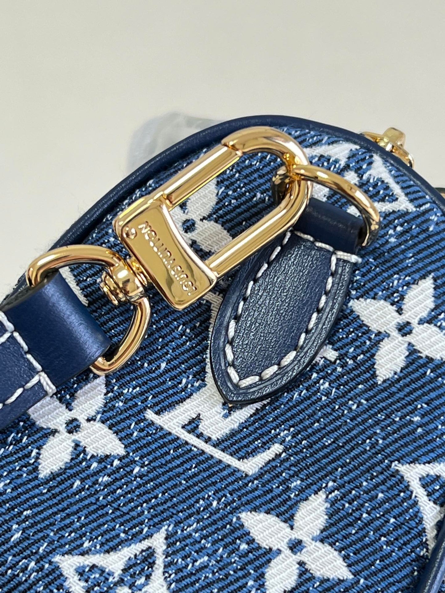 LV Nano Speedy Monogram Jacquard Denim Blue For Women, WoBags 6.3in/16cm LV M81168