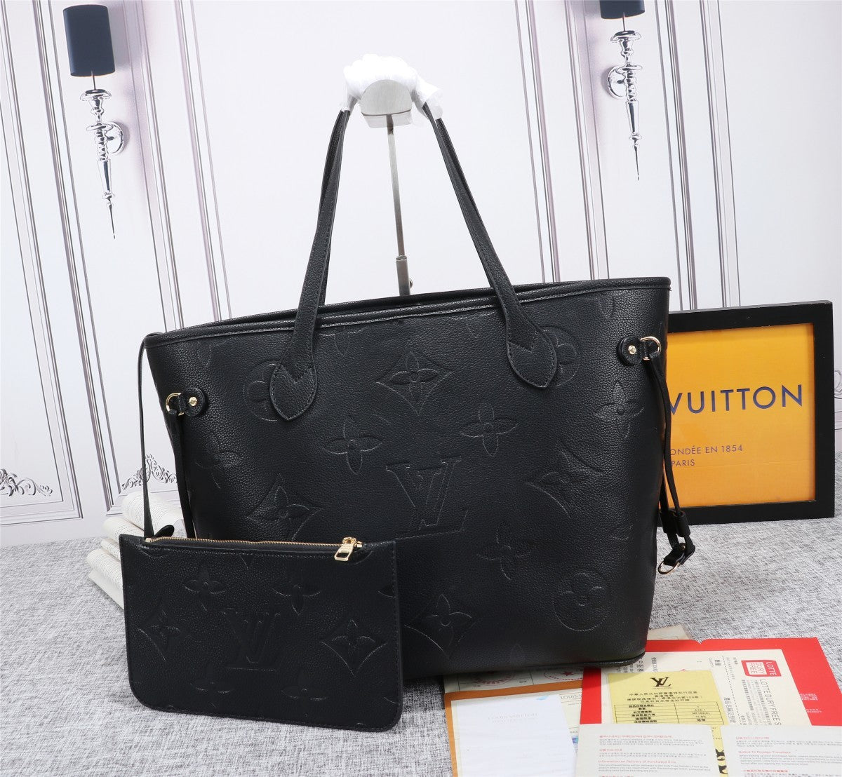 LVNeverfull Monogram Empreinte 32cm/ Black