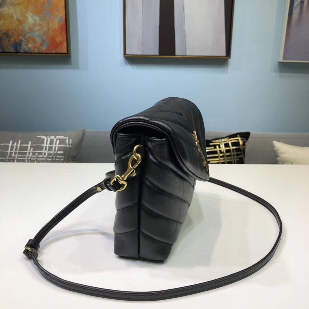 YSSL Loulou Mini Shoulder Bag Black For Women 7in/18cm YSL