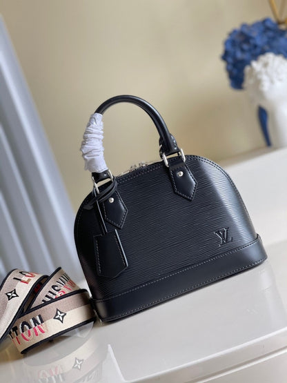 LV Alma BB Monogram Blossoms Black For Women,  Shoulder And Crossbody Bags 9.3in/23.5cm LV M59217