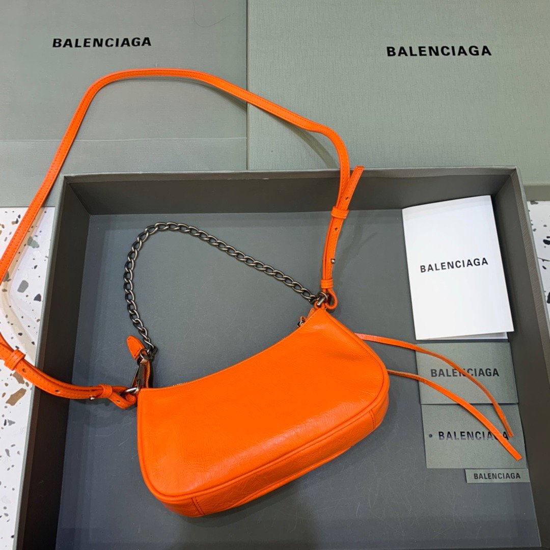 Balen Le Cagole Mini Bag With Chain In Orange, For Women,  Bags 8.2in/21cm