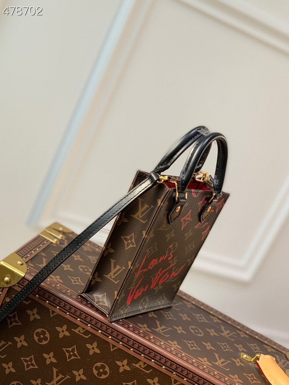 LV x Urs Fischer Petite Sac Plat Bag 18cm Monogram Canvas Spring/Summer 2021 Collection M69442, Brown