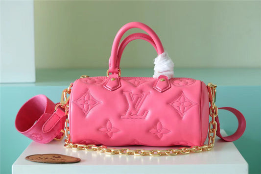 LV Papillon BB Bag Classic Monogram For Women 20cm Dragon Fruit Pink LV M59826