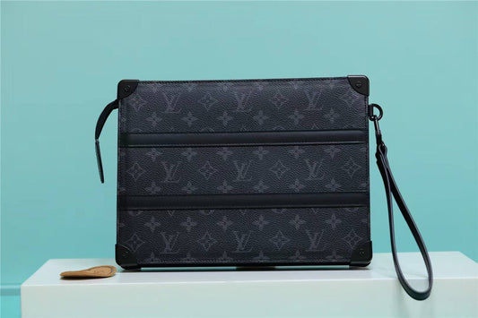 LV Trunk Pouch Monogram Eclipse Canvas Black For Men, Wallet 28cm LV M45937